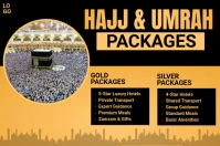 Black Maximalist Hajj & Umrah Packages Label template