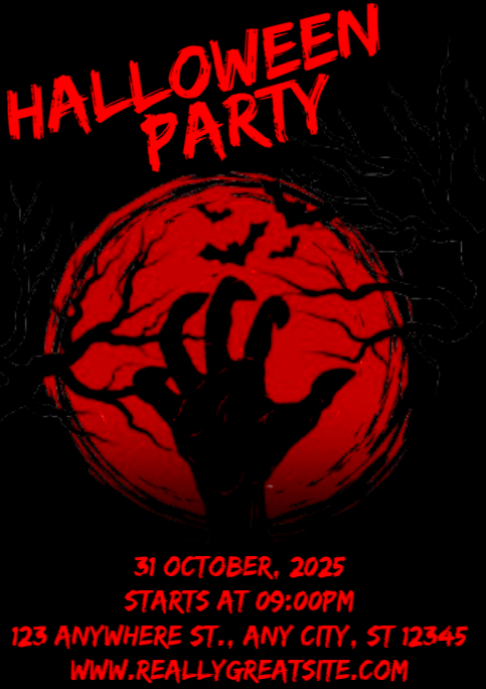 Black Maximalist Halloweem Party A2 template