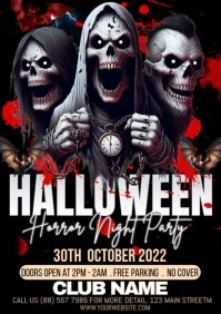 Black Maximalist Halloween A1 template