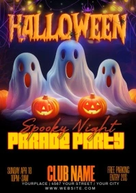 Black Maximalist Halloween A3 template