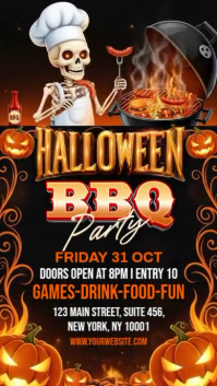Black Maximalist Halloween Bbq Party Instagram Story template