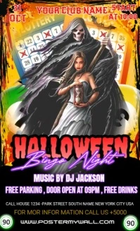 Black Maximalist Halloween Bingo Night Party And All Games Like Lotto Raffle Us Legal template