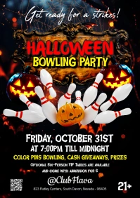 Black Maximalist Halloween Bowling A5 template