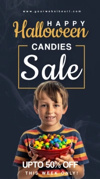 Black Maximalist Halloween Candies Sale Insta Instagram-Story template