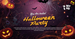 Roxo Halloween Party Facebook begivenhed cover Template