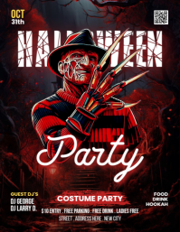 Black Maximalist Halloween Club Flyer (us Letter) template
