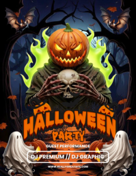 Black Maximalist Halloween Club Flyer (us Letter) template
