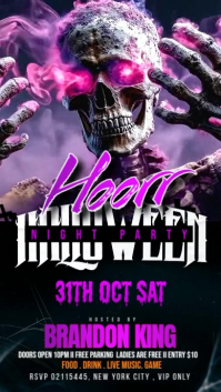 Black Maximalist  Halloween Club Poster Digital Display (9:16) template