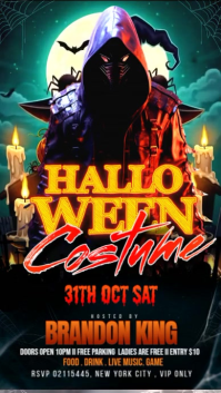 Black Maximalist Halloween Club Template Facebook Story