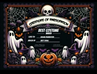 Black Maximalist Halloween Costume Award Certificate Flyer (us Letter) Pamflet (Letter AS) template