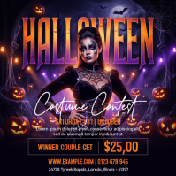 黑色 Halloween Costume Contest Instagram-bericht Template
