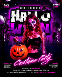 Black Maximalist Halloween Costume Night Party Instagram Portrait template