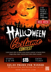 Black Maximalist Halloween Costume Party A2 template