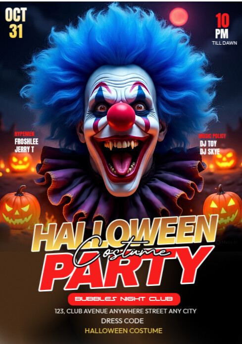Black Maximalist Halloween Costume Party Flyer A3 Template | PosterMyWall