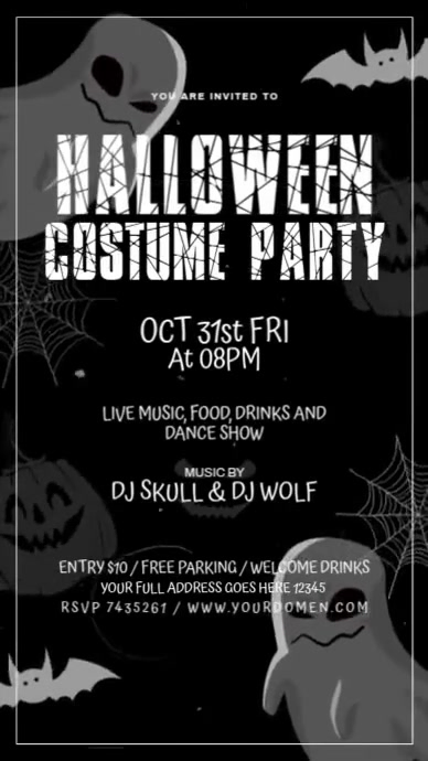 Plantilla de Black Maximalist Halloween Costume Party Instagram Story ...