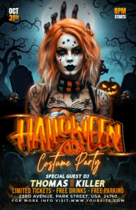 Black Maximalist Halloween Costume Party Tabloid template