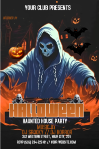 Black Maximalist Halloween Dj Party  Pinterest Graphic template