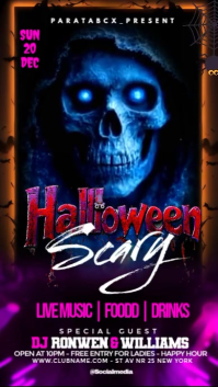 Black Halloween Scary Event Instagram Story Template