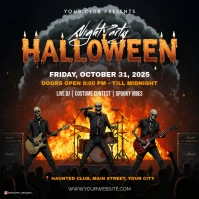 Black Maximalist Halloween Event Poster Design | Editable Flyer Template Instagram Post Instagram-Beitrag