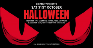 Noir Black Maximalist Halloween  Facebook Shared Image Facebook Shared Image Template