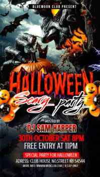 Black Maximalist Halloween Flyer Design Template Facebook Story