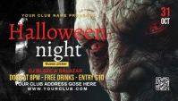 Black Maximalist Halloween Flyers  Business Card template
