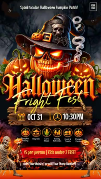 สีดำ Halloween Fright Fest Instagram Story Template