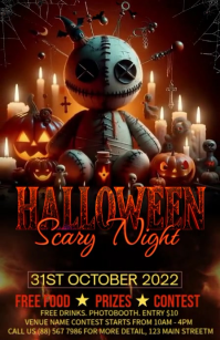 Black Maximalist Halloween Half Page Wide Halfbladsy Breed template