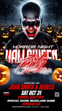 Black Maximalist Halloween Horror Club Party  Instagram Story template