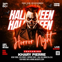 Black Maximalist Halloween Horror Night Editable Party Template Instagram Post