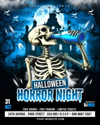 Black Maximalist Halloween Horror Night Flyer Instagram Portrait template