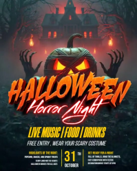 Black Maximalist Halloween Horror Night Instagram Portrait template