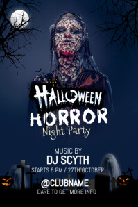 Black Maximalist Halloween Horror Night Party Design Template Poster