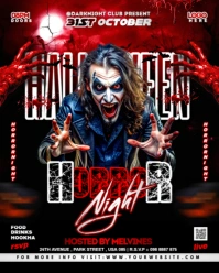 Black Maximalist Halloween Horror Night Party Flyer Instagram Portrait template
