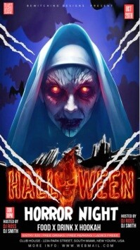 Black Maximalist Halloween Horror Night Poster Instagram Story template