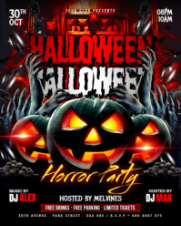 Black Halloween Horror Party Instagram Portrait Template