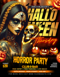 Hitam Halloween Horror Party Plakat/tablica ścienna Template