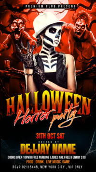 Black Maximalist Halloween Horror Party  Instagram Story template