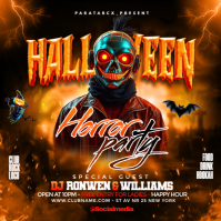 Black Maximalist Halloween Horror Party Night Instagram Post template