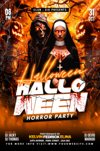 Preto Halloween Horror Party Affiche Template