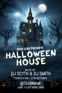 Black Halloween Party Plakat Template