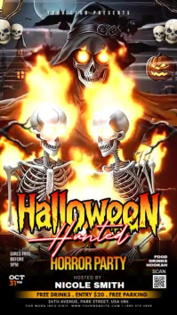 Black Maximalist Halloween Hunter House Party Instagram Story template