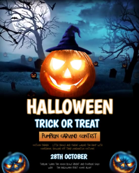 Black Maximalist Halloween Instagram Portrait halloeen pumpkin contest, template