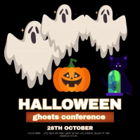 Black Maximalist Halloween Instagram Post, halloween, template