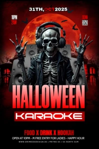 Black Maximalist Halloween Karaoke Party Flyer Poster Iphosta template