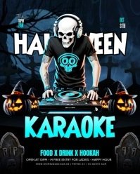 Black Maximalist Halloween Karaoke Party Instagram Portrait template