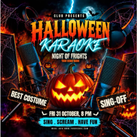 Zwart Halloween Karaoke Night Iphosti le-Instagram Template