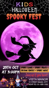Black Maximalist Halloween Kids Fest Instagram Reel template