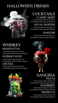 Black Halloween Drinks Menu Digitalt display Template