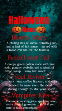 Black Maximalist Halloween Menu  Instagram Story template